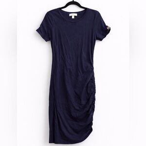 MKNavy Blue Short Sleeve Dress